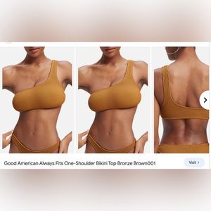 Good American always fits one shoulder, bikini top in bronze